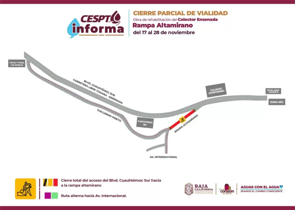 Cerrarán dos semanas Rampa Altamirano de Tijuana