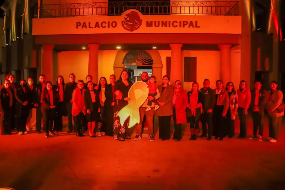 Palacio Municipal de Tecate se ilumina de naranja en conmemoracin del Da Internacional de la Eliminacin de la Violencia contra la Mujer