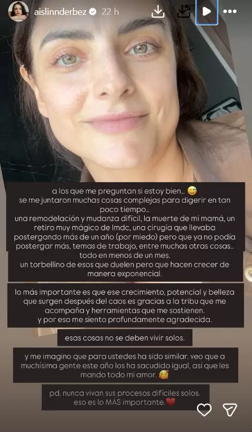 Aislinn Derbez fue operada tras la muerte de su mamá
