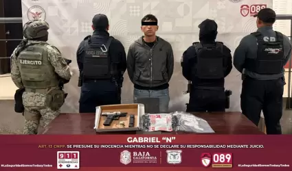 Detenido con arma y droga en Tijuana