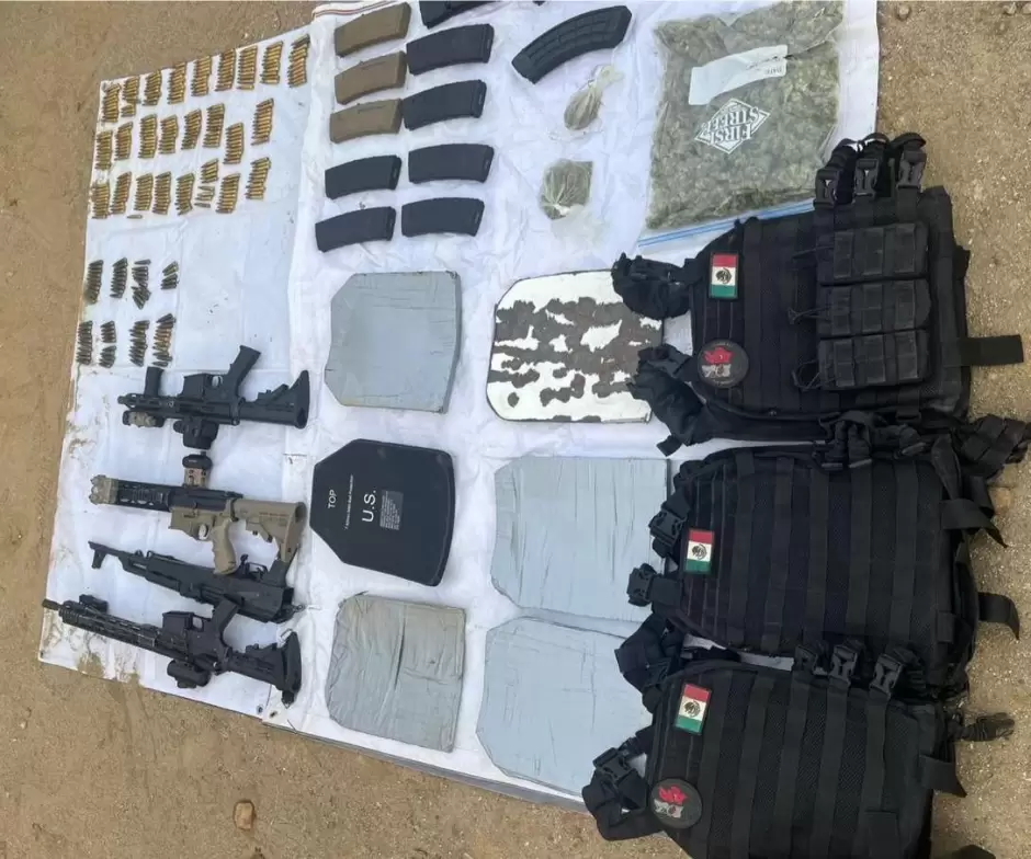Grupo de Coordinación BC asegura arsenal en Tecate