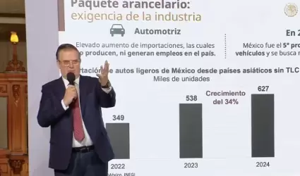 Marcelo Ebrard presenta paquete arancelario