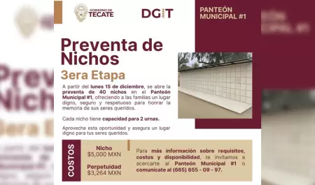 Inicia preventa de nichos en el Pante�n Municipal #1 de Tecate