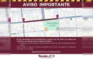 Gobierno de Tecate anuncia cierre parcial de la avenida Ju�rez este domingo 21 de diciembre