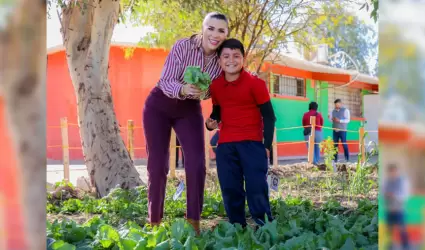 Impulsa la salud alimentaria Gobierno de Marina del Pilar con huertos escolares