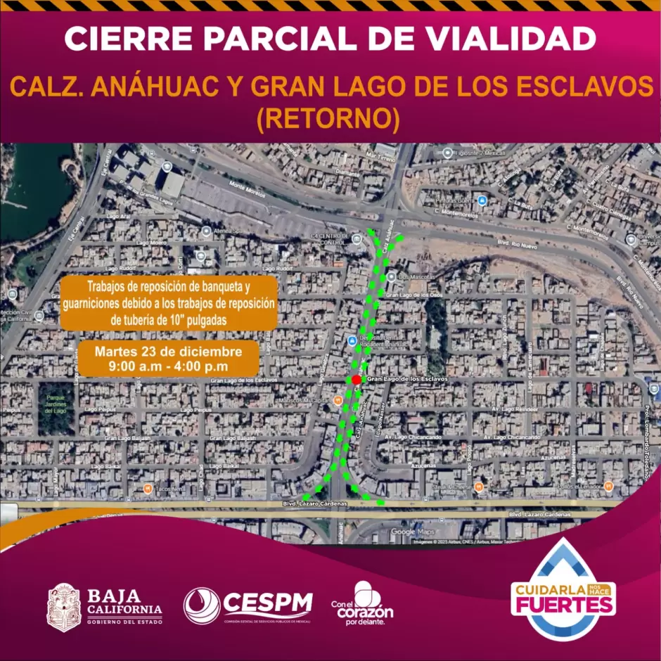 Trabajos de reposici�n de v�lvulas en el Conjunto Urbano Universitario y reparaci�n de pavimento en calzada An�huac