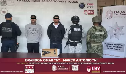 Detenidos con arma de fuego durante patrullaje de la FESC