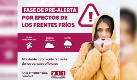 Prealerta por lluvias, vientos y alto oleaje