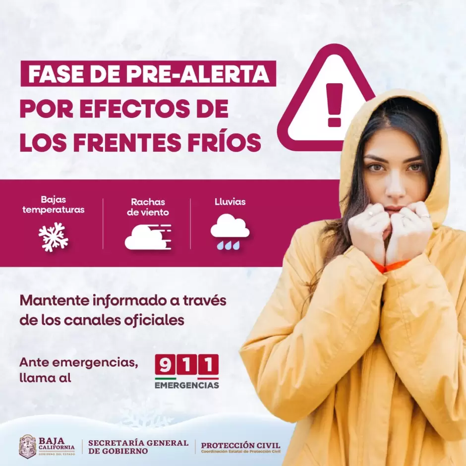 Prealerta por lluvias, vientos y alto oleaje