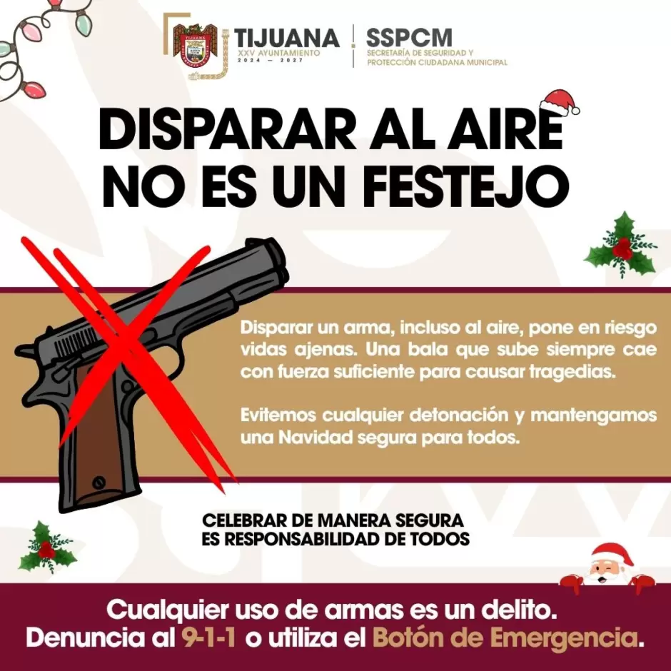 Exhorta SSPCM a celebrar con responsabilidad, sin pirotecnia o disparos al aire