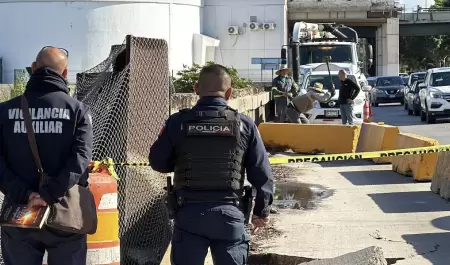 Nuevo socav�n obliga al cierre parcial de la V�a R�pida Oriente