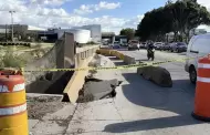 A 7 meses de formarse socav�n en v�a lenta frente a palacio municipal, estado y municipio acuerdan iniciar su reparaci�n