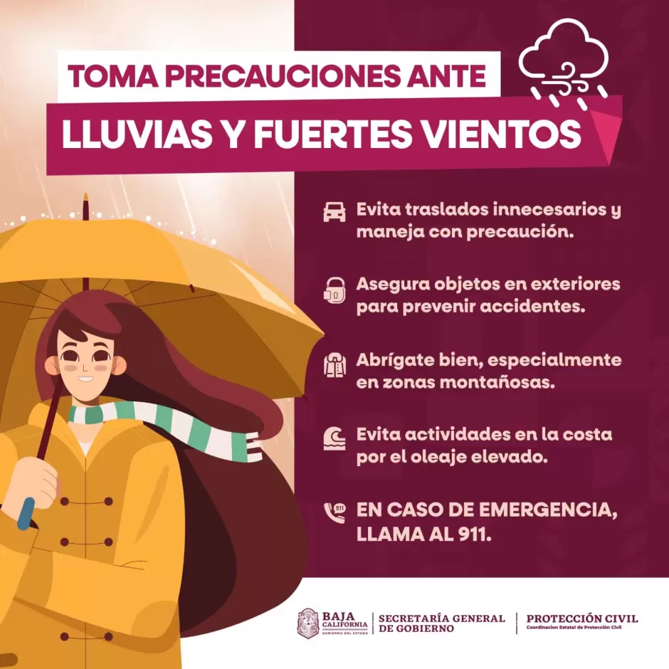 Lluvias fuertes a muy fuertes durante fin de a�o