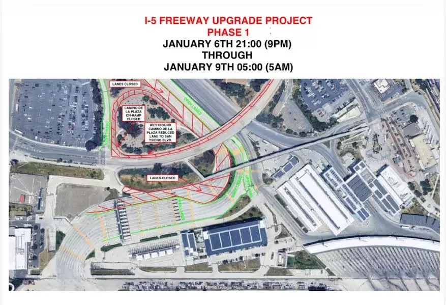 Las obras en la I-5 Sur se realizar�n en enero y afectar�n el acceso a la garita de San Ysidro
