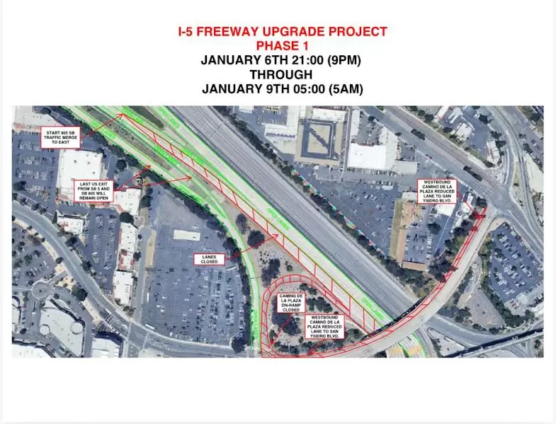 Las obras en la I-5 Sur se realizar�n en enero y afectar�n el acceso a la garita de San Ysidro