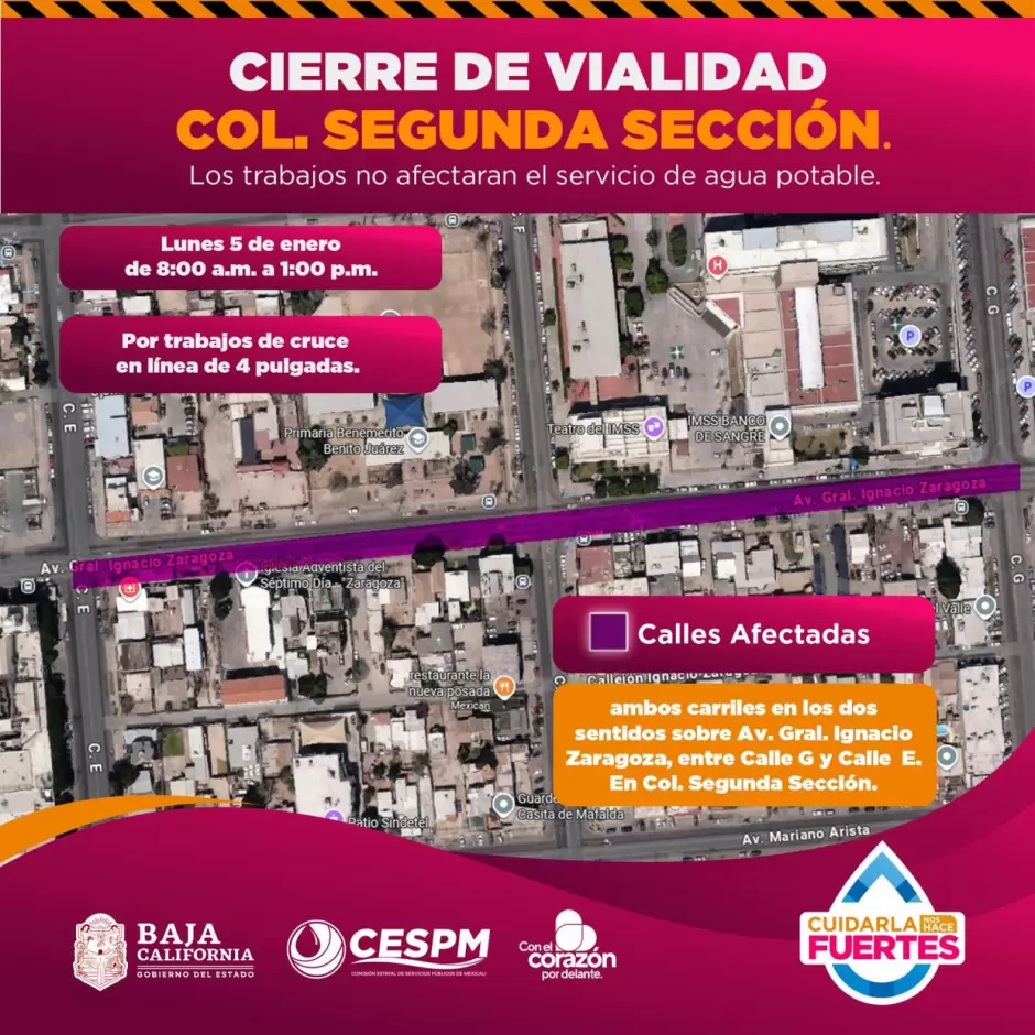 Cierre temporal de vialidad en la colonia Segunda Secci�n