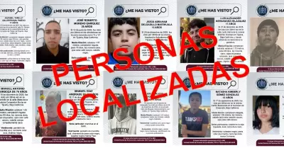 Personas reportadas como desaparecidas localizadas