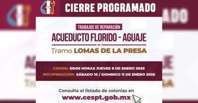 Suspensi�n de suministro de agua en 691 colonias por trabajos en el acueducto Fl