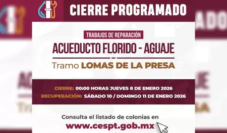 Suspensi�n de suministro de agua en 691 colonias por trabajos en el acueducto Fl