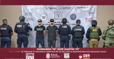 Presuntos delincuentes detenidos en la colonia El Naranjo
