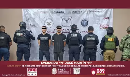 Presuntos delincuentes detenidos en la colonia El Naranjo