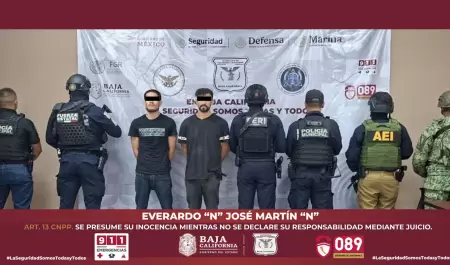 Presuntos delincuentes detenidos en la colonia El Naranjo