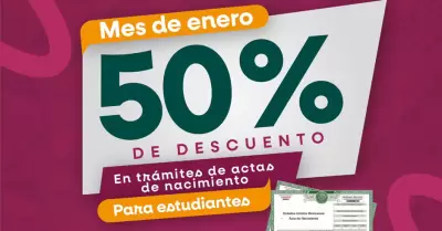 Descuento en actas de nacimiento para estudiantes