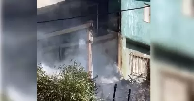 Incendio en la avenida Presa Francisco I Madero