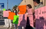 Trabajadores de salud se manifiestan en Tijuana; denuncian despido personal de seguridad e intendencia adultos mayores