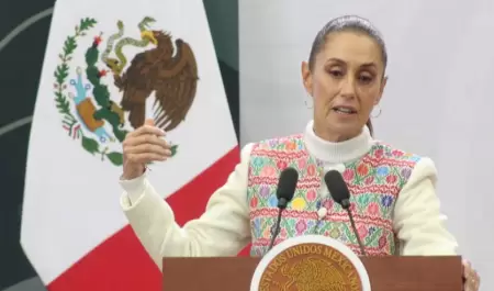 Claudia Sheinbaum durante su conferencia matutina desde Palacio Nacional.