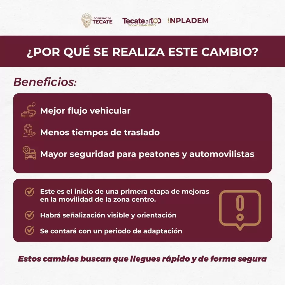 Vialidades del centro de Tecate cambiarán sentido de circulación