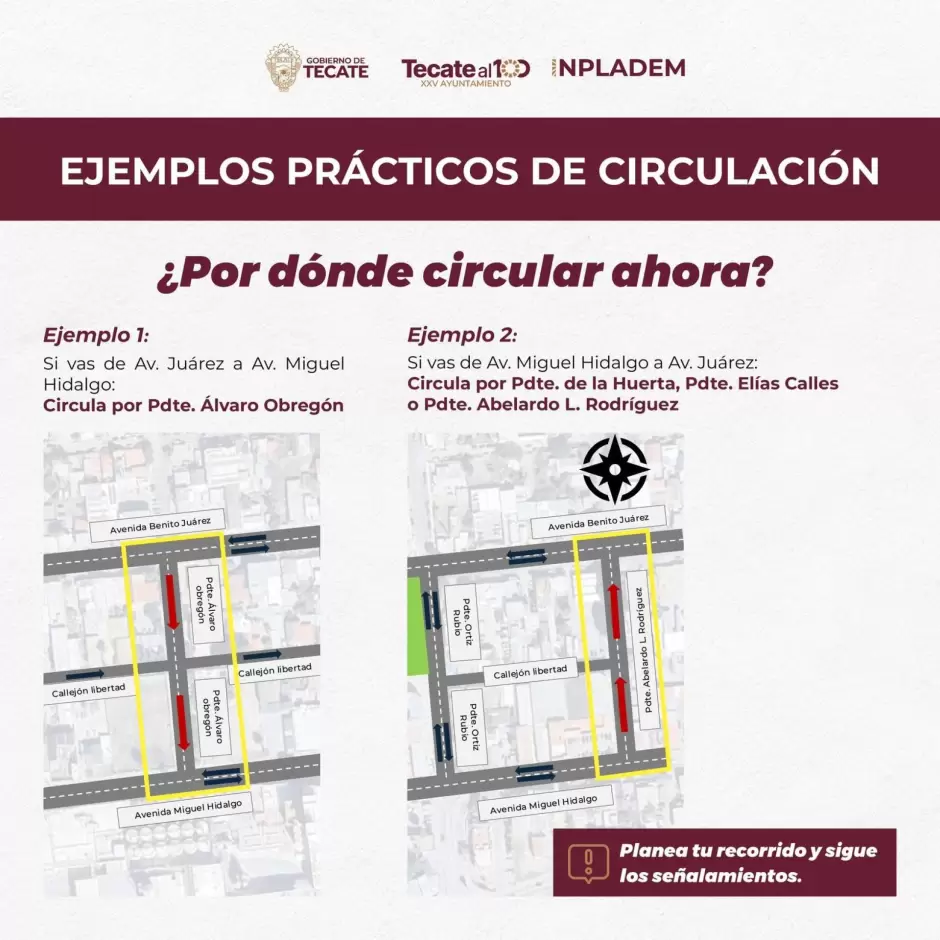 Vialidades del centro de Tecate cambiarán sentido de circulación