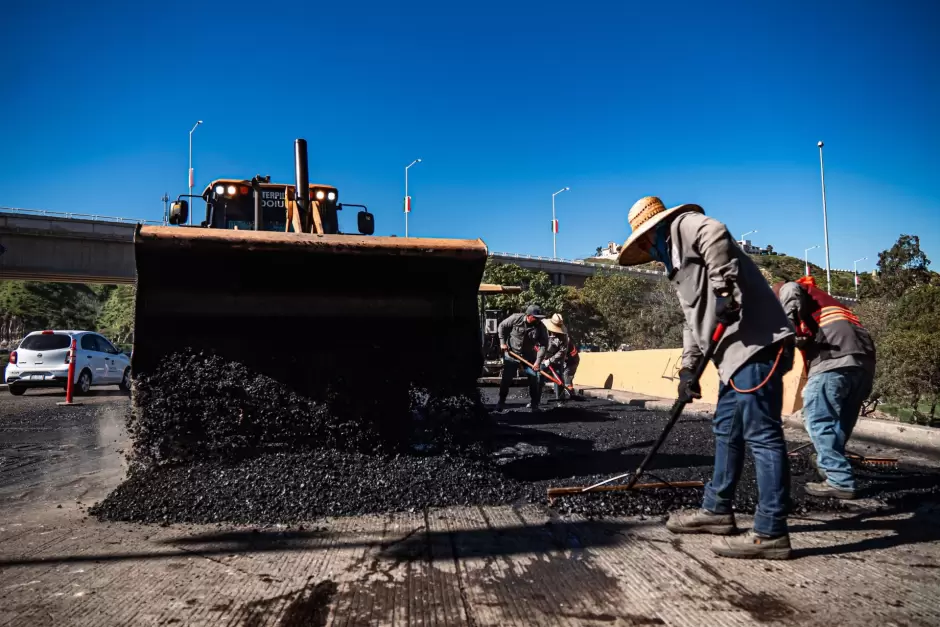 Trabajos de reencarpetado en el Nodo Independencia