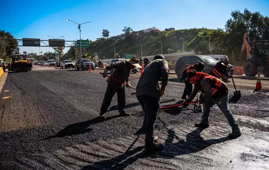 Trabajos de reencarpetado en el Nodo Independencia