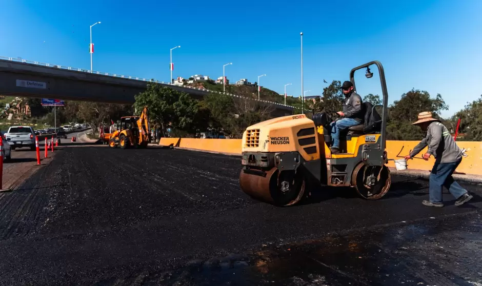 Trabajos de reencarpetado en el Nodo Independencia