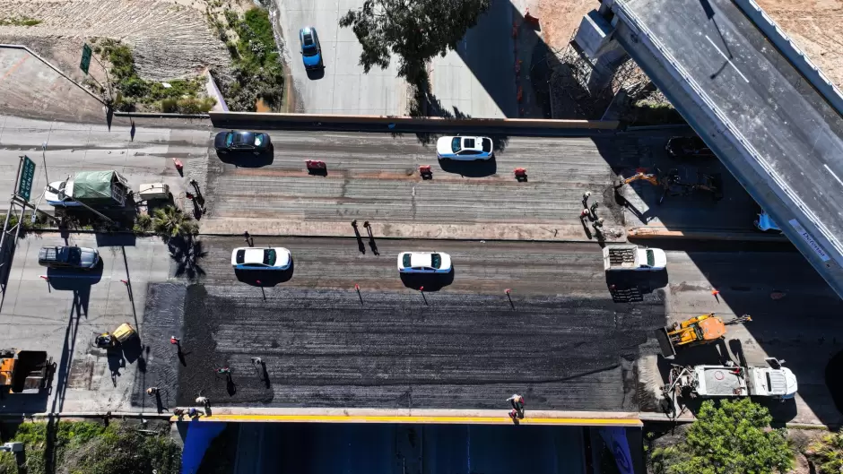 Trabajos de reencarpetado en el Nodo Independencia