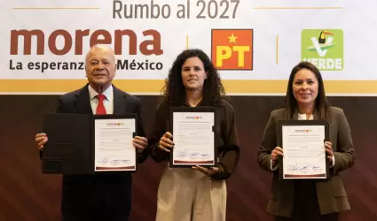 Morena, PT y PVEM firman alianza rumbo a elecciones 2027