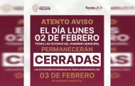 Gobierno de Tecate informa cierre de oficinas municipales el lunes 02 de febrero