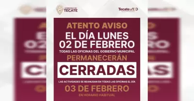 Oficinas municipales permanecer�n cerradas