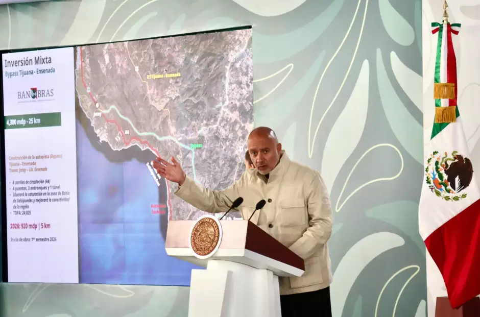 Obras de infraestructura carretera y educativa en Baja California