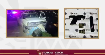 Asegura Polic�a Municipal de Tijuana a tres menores de edad por portaci�n de arm