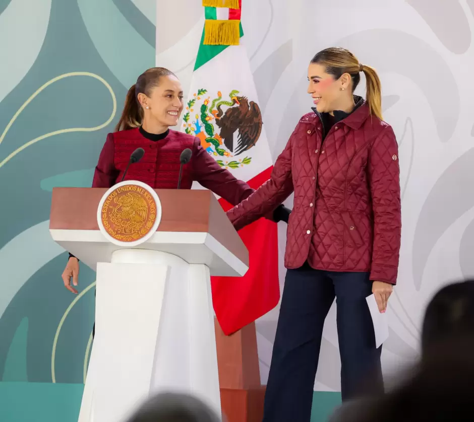 Marina del Pilar y Claudia Sheinbaum