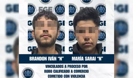Vinculados a proceso con prisi�n preventiva por robo calificado a comercio