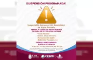 CESPM anuncia suspensi�n programada del suministro de agua potable en zonas del Valle de Mexicali