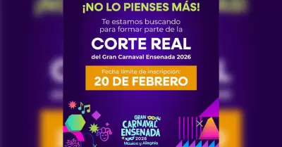 Convocatoria para integrar la Corte Real del Gran Carnaval de Ensenada 2026
