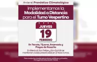 Clases vespertinas ser�n a distancia en cuatro municipios por lluvias
