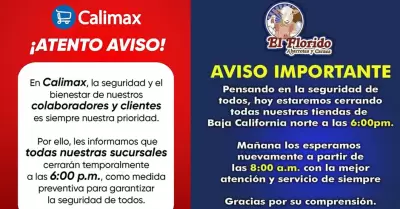 Comercios de Baja California cierran anticipadamente