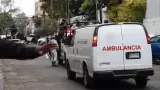 Convoy de la GN, escolta ambulancia de servicio forense, donde presuntamente vie