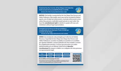 Entra en vigor ordenanza CLEAR en el Condado de San Diego para proteger libertad