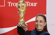 Sheinbaum recibe la Copa del Mundo en Palacio Nacional